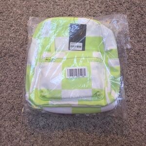 🆕️Lime Green & White Checkered Mini Backpack NWT in package